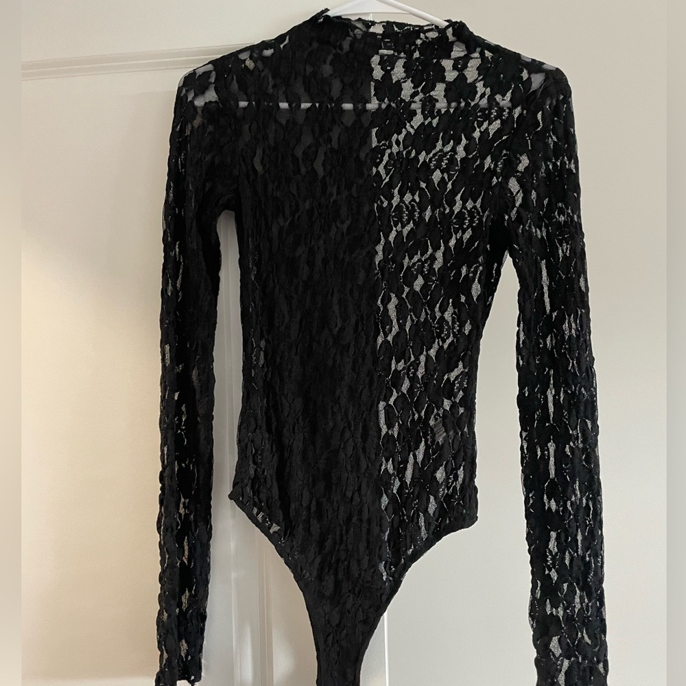 Zara sheer black lace bodysuit. Size S. Like new condition